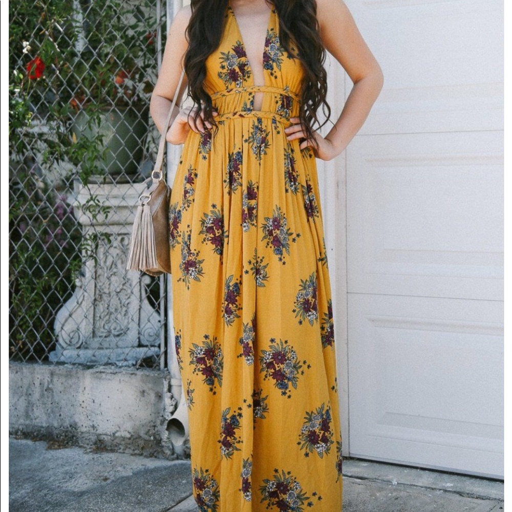 Ila illa mustard floral maxi dress